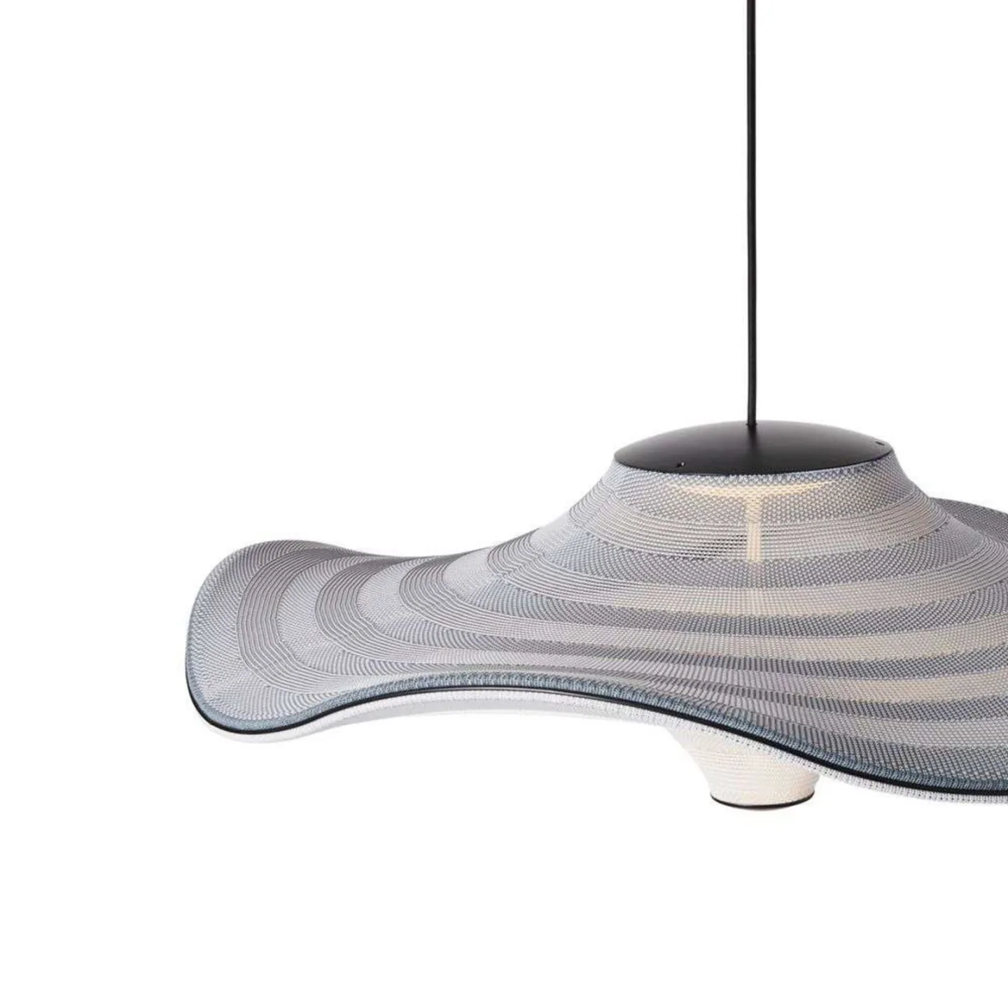 Flying Ø78 LED Pendelleuchte Haze Blue - Made By Hand - Schlafzimmer - Stoff / Textil