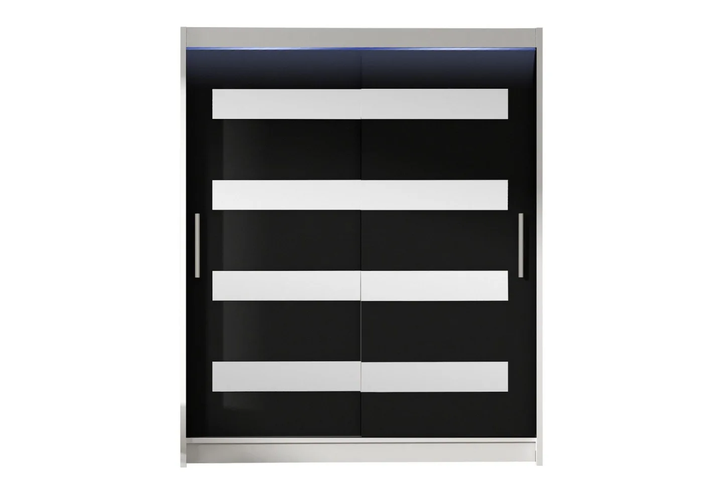 Bay Garderob m. Spegel 150x200 cm - Svart/Vit
