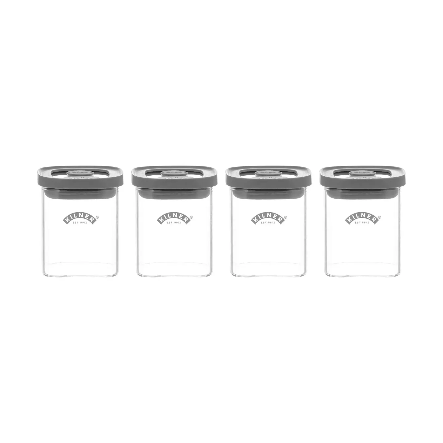 Kilner Kilner FRESH Gewürzgläser Klar-grau, 4-teilig, 160 ml