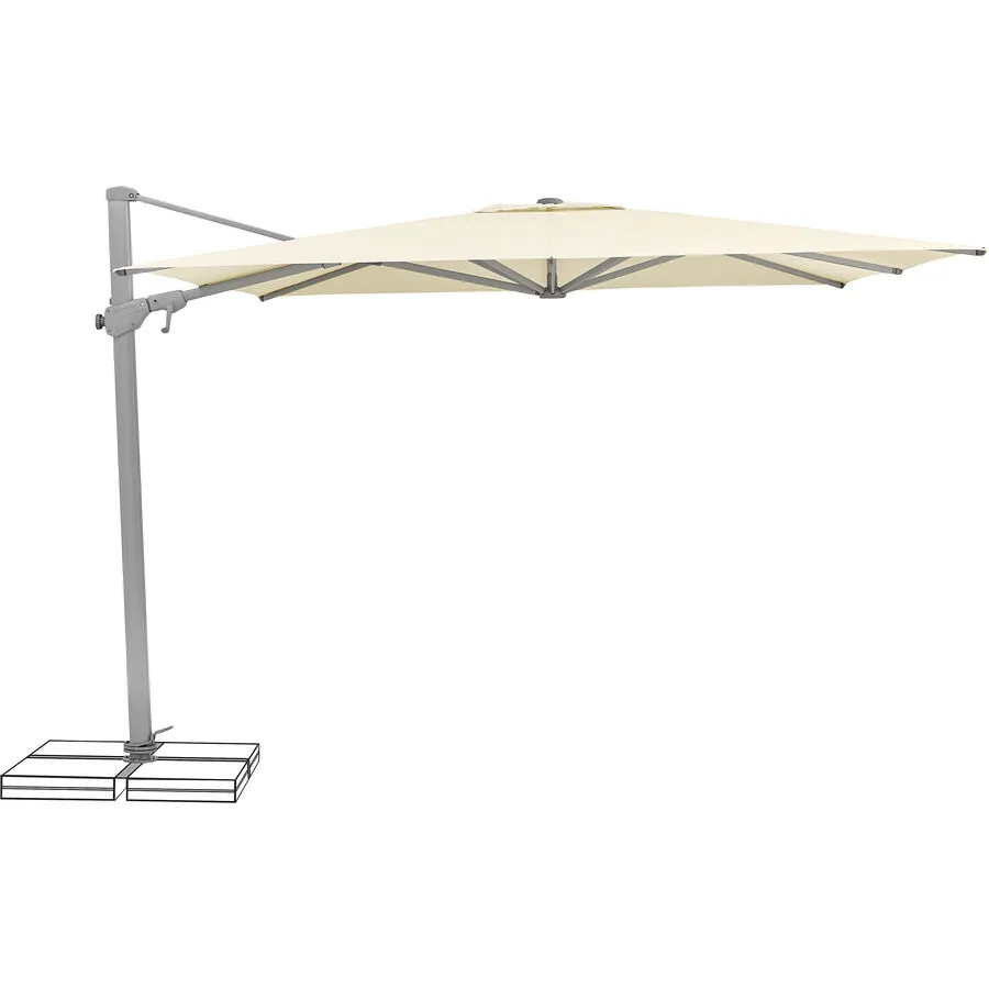 Suncomfort BY GLATZ Sonnenschirm Varioflex Écru, Silber Polyester B 300 T 300 cm - Material: Aluminium, Polyester Stoff