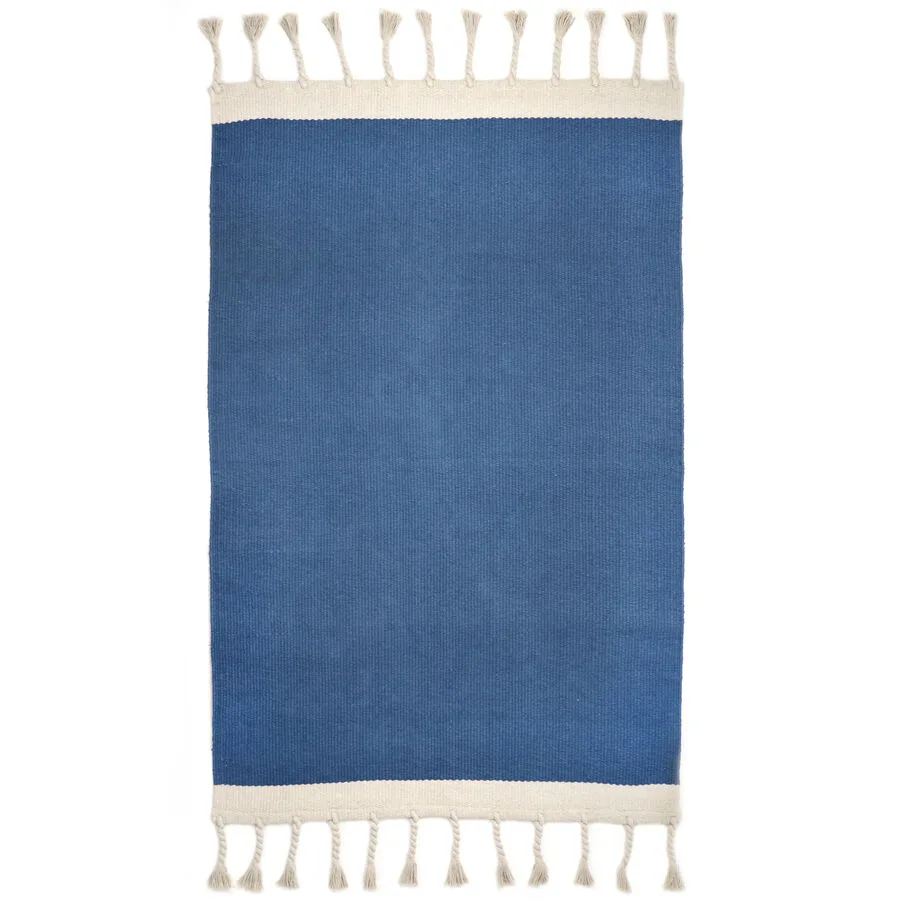 Teppich Dorentina blue Einfarbig Baumwolle 100 x 150 cm