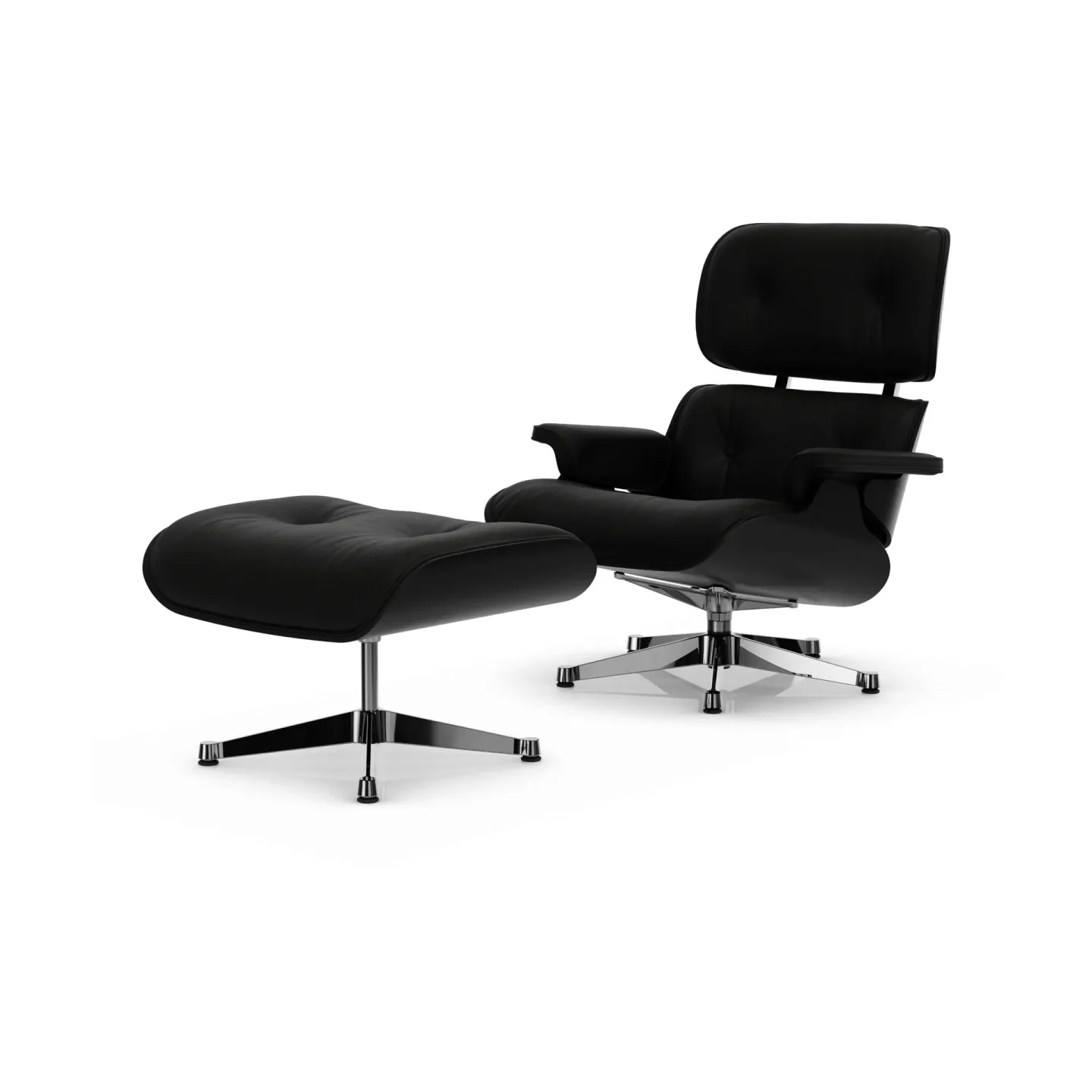 Vitra Eames Lounge Chair & Ottoman new dimensions 66 Nero-27 chestnut black-pol. steel
