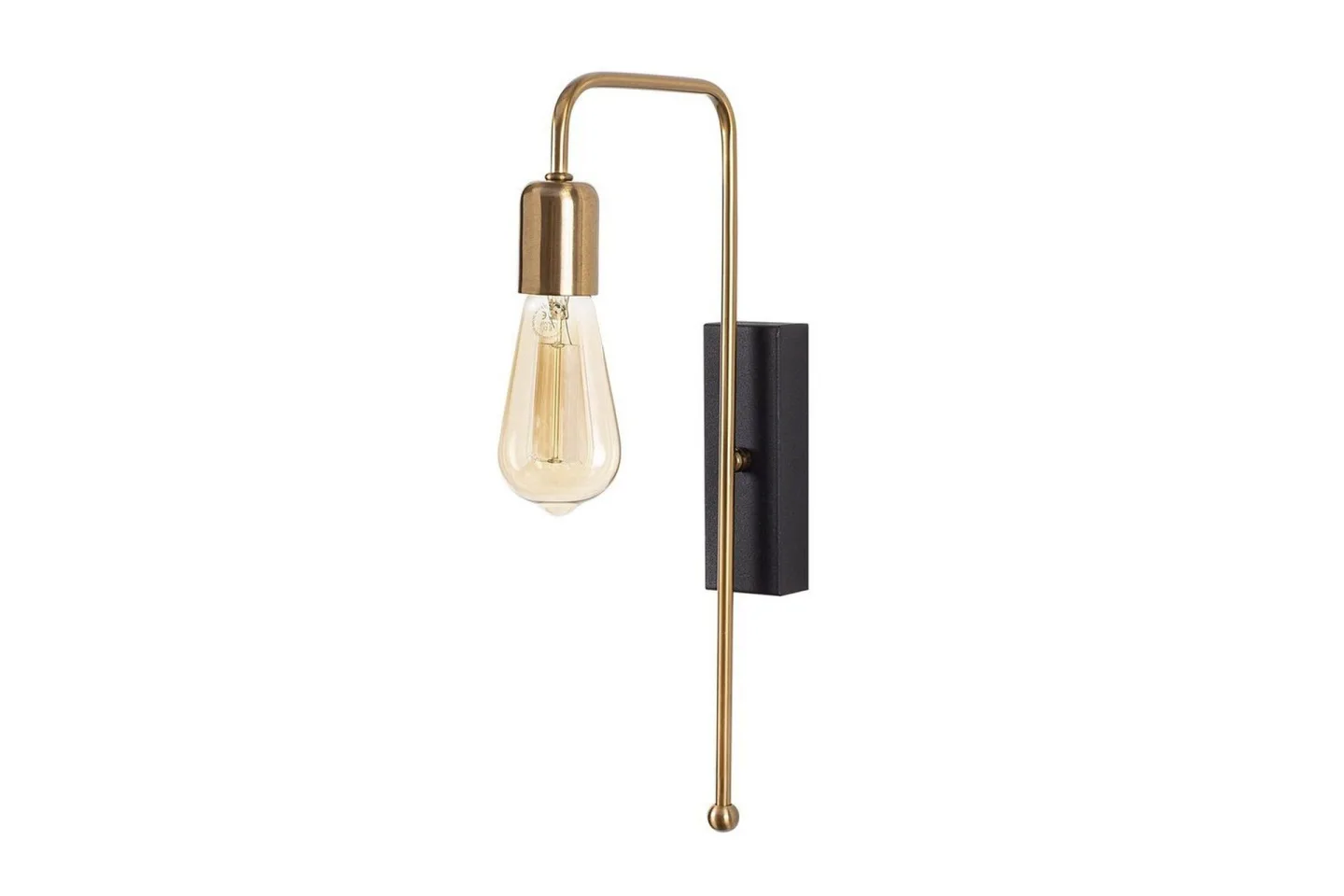 Vägglampa Mo Rany / Svart - Guld/Svart