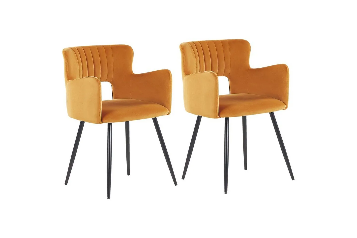 Set med 2 matstolar Sanilac - Orange, svart