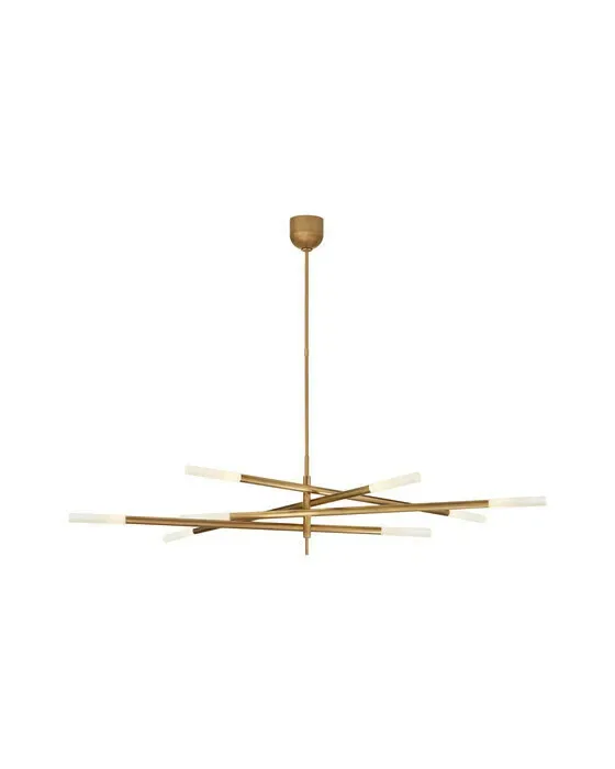 Rousseau Grande Eight Light Articulating Chandelier Antique-Burnished Brass