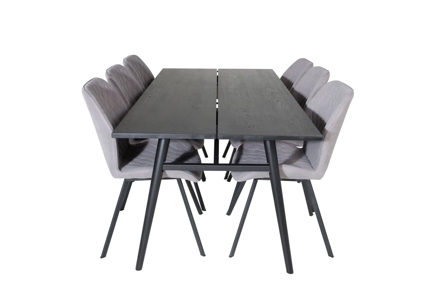 Sleek Matgrupp Förlängningsbar 195 cm Rektangulär med 6 Gemma stolar - Svart
