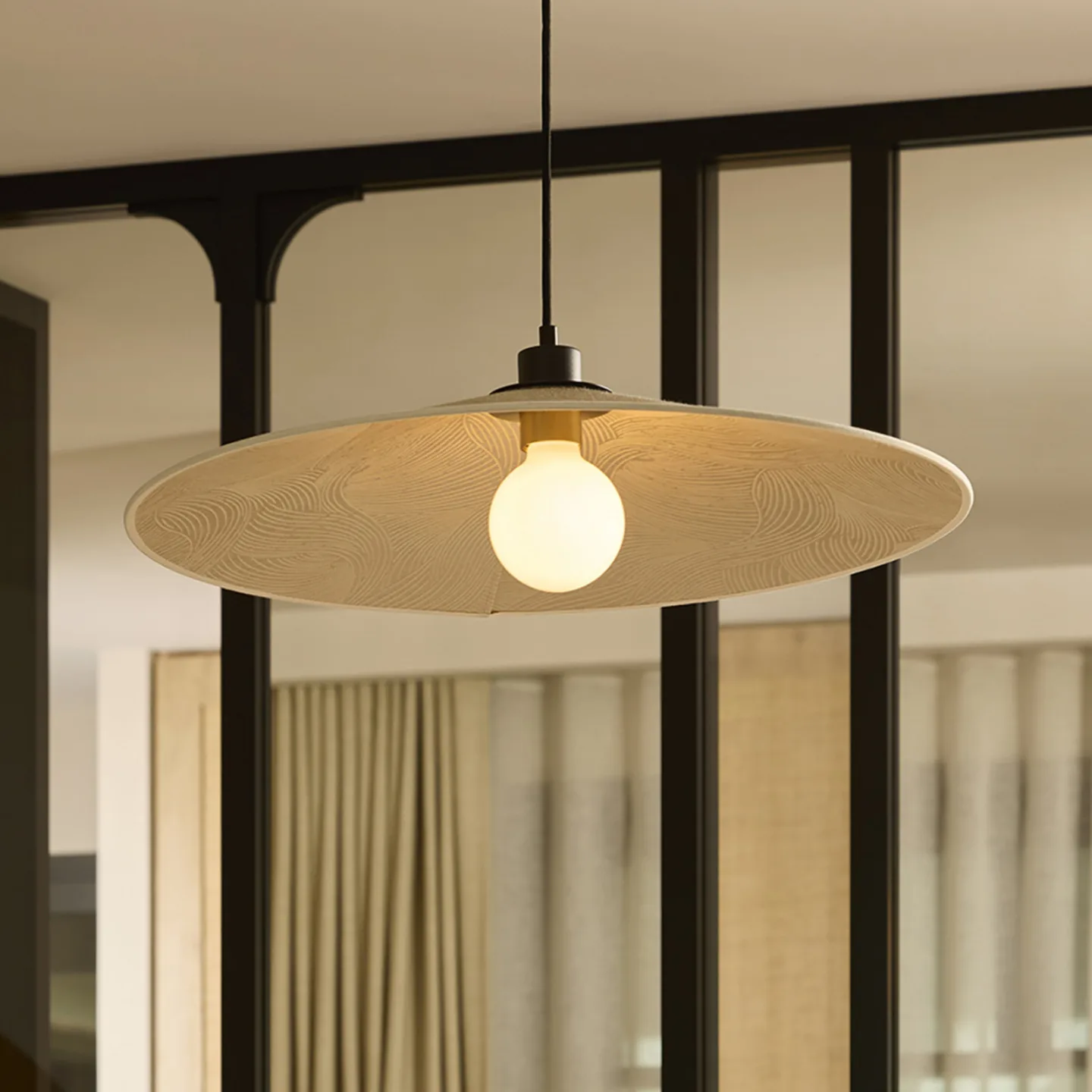 Gatsby hængelampe, ramil, Ø 60 cm - MARKET SET - Spisestue - Design - Stof / tekstil - Med én lyskilde