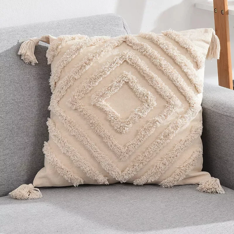 Putetrekk - Natural Boho 45 x 45 cm (beige) (Size: 45 x 45 cm)