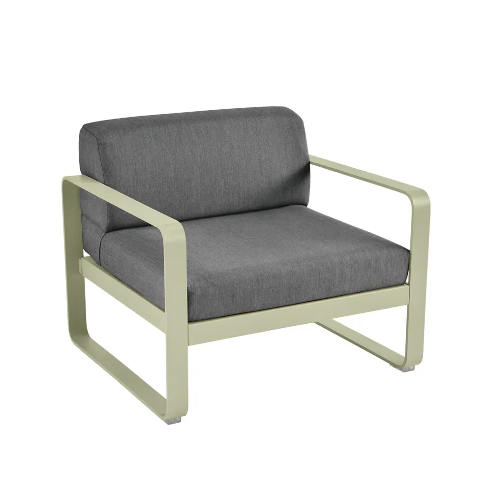Fermob Bellevie fåtölj Willow green (grön), graphite grey dyna