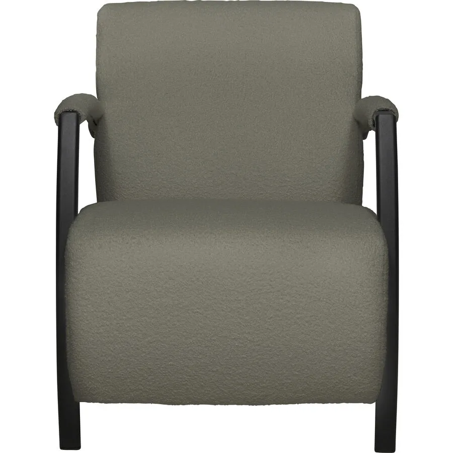 Sessel Amari Warmgrau, Schwarz Polyester Stoff B 63 T 84 H 77 cm