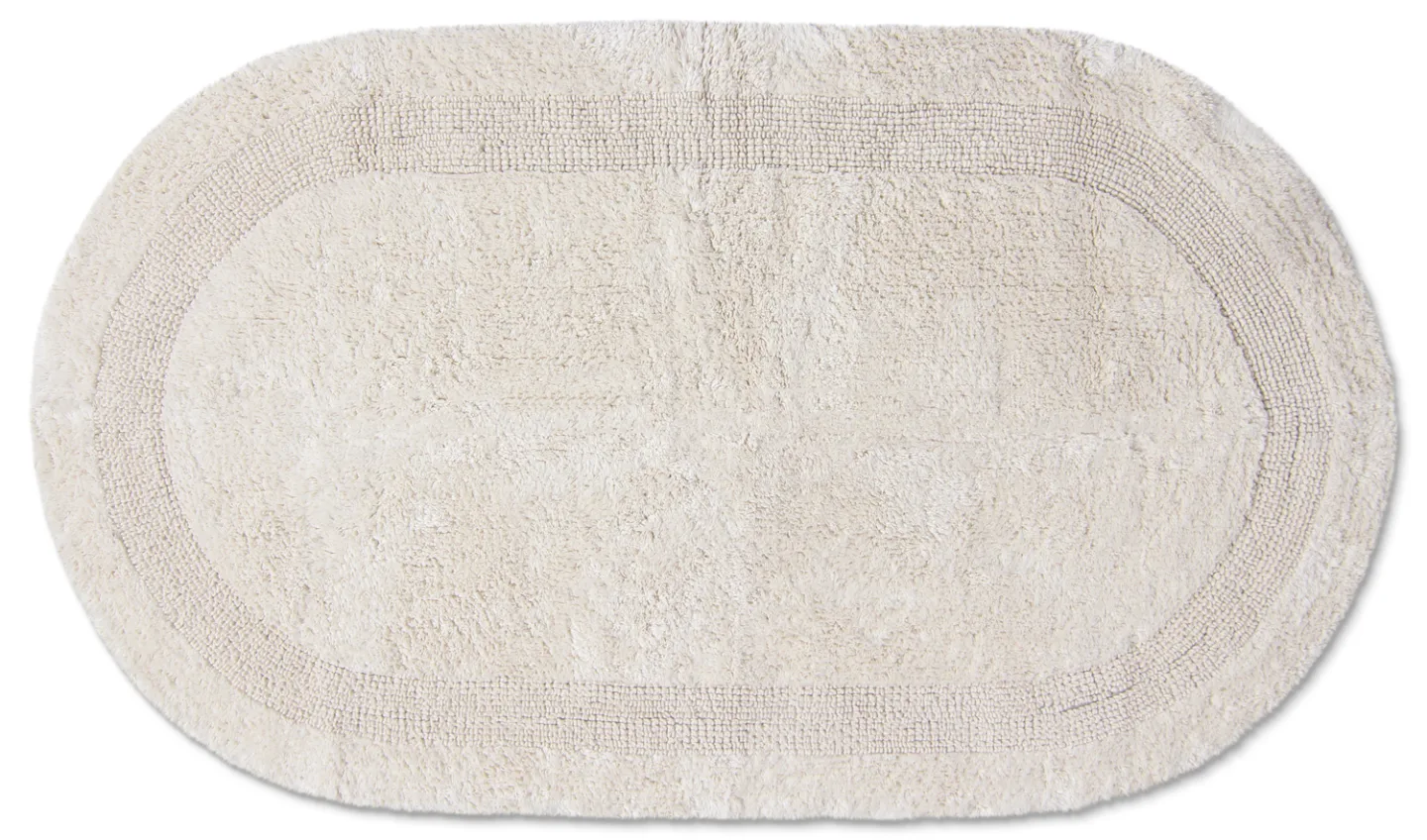 Oval baderomsmatte - Nila (off-white) (Størrelse: 50 x 90 cm)