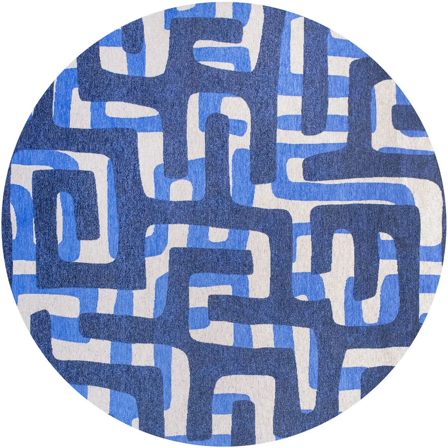 Teppich Kuba Ultramarine, Creme Anderes Muster Polyester 140 x 140 cm