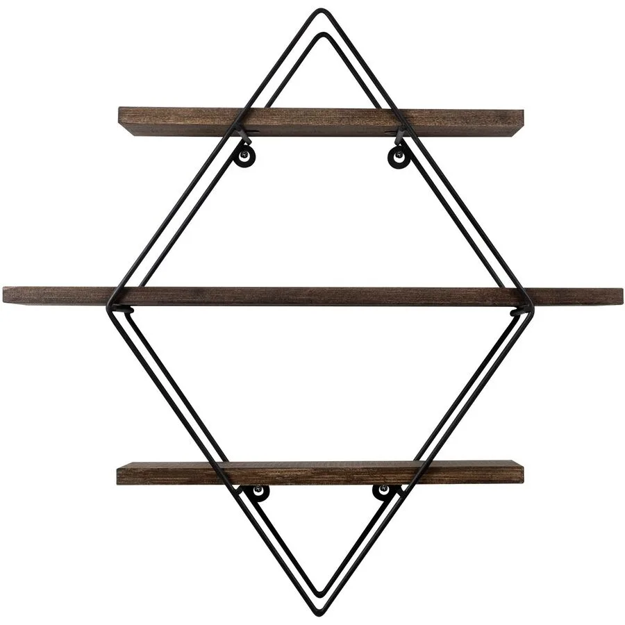Wandregal Georis natur/schwarz Holz/Metall B 60 T 15 cm