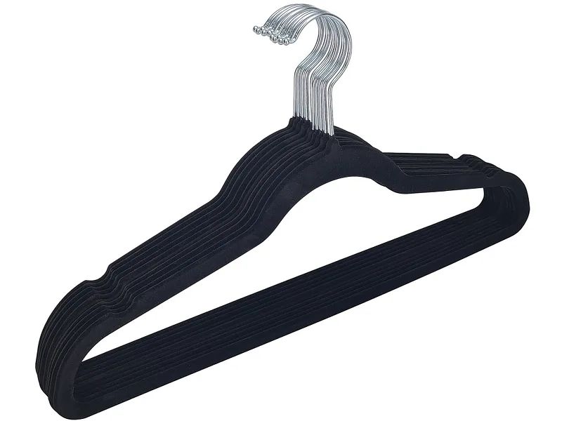 Set 10 Kleiderbügel HANS 2 Schwarz