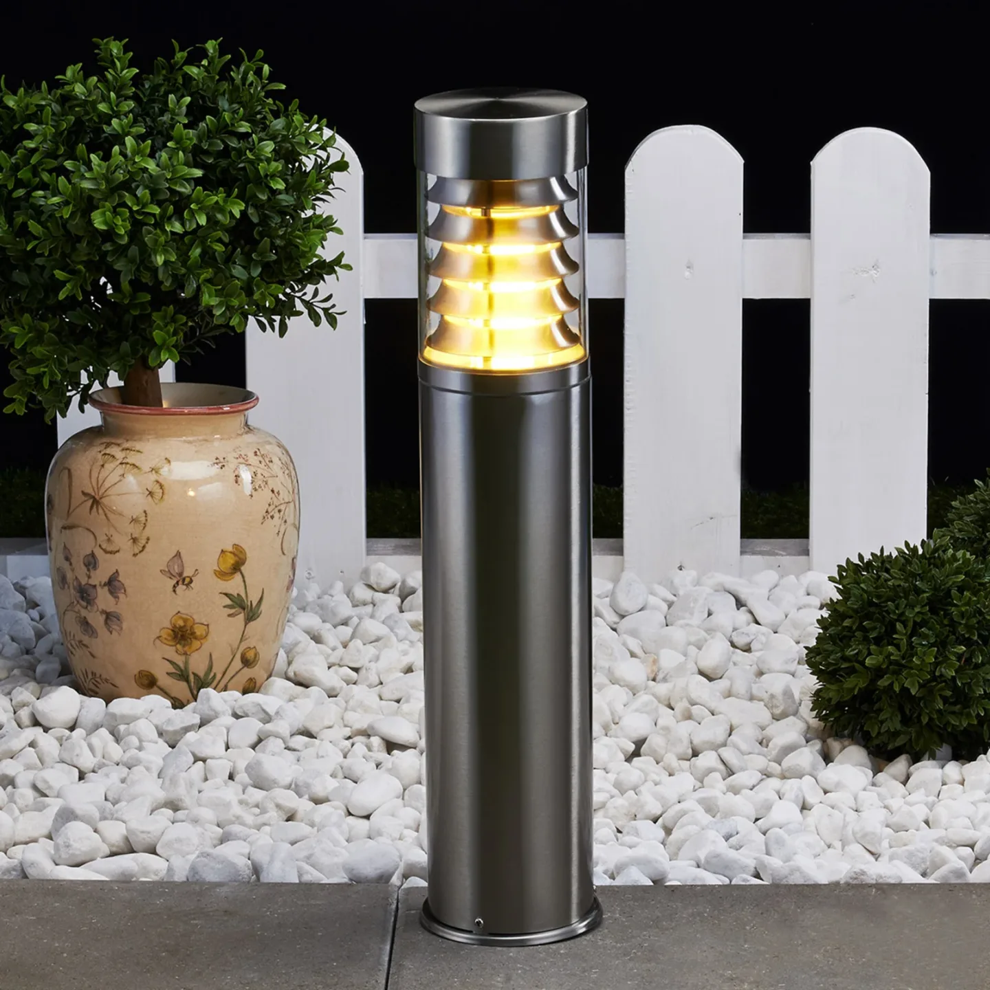 Enja Gartenleuchte Steel - Lindby - Terrasse - Modern - Edelstahl - Einflammig