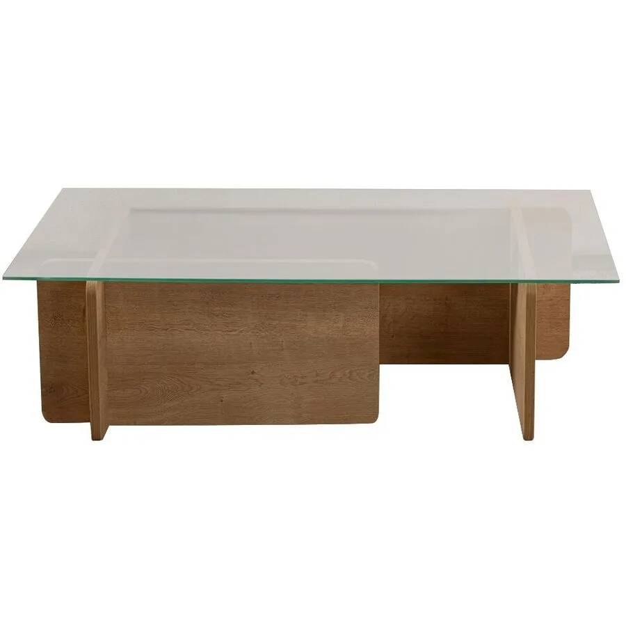 Salontisch Georis eiche/transparent Glas/Holzwerkstoff B 105 H 30 cm