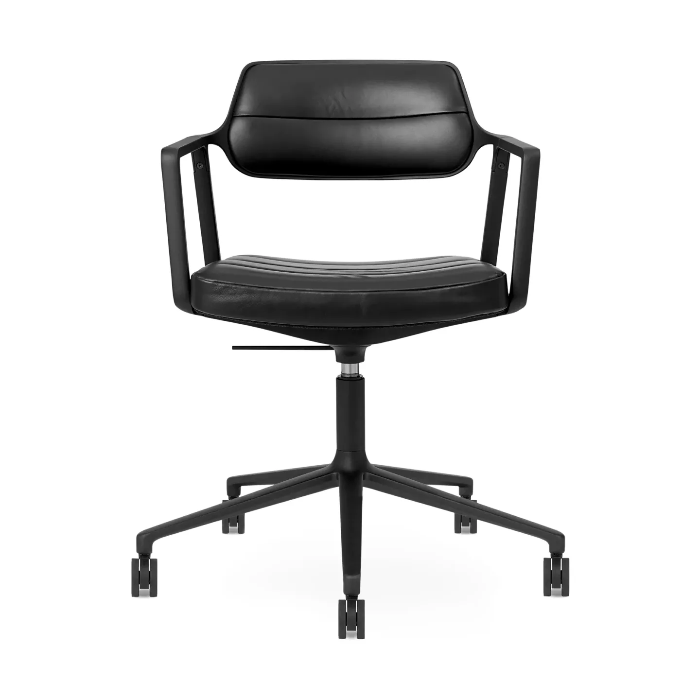 Vipp Vipp453+ Swivel kontorsstol med hjul Black aluminium-black leather