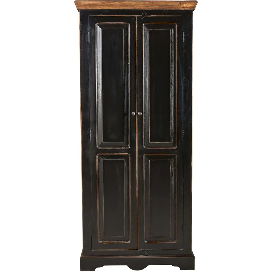 Schrank Sica Schwarz Holz 80 cm 180 cm