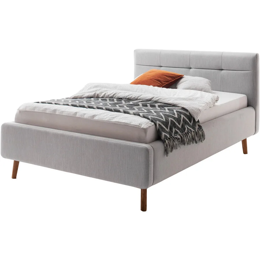 Bett Euvil hellgrau Polyester 140 x 200 cm
