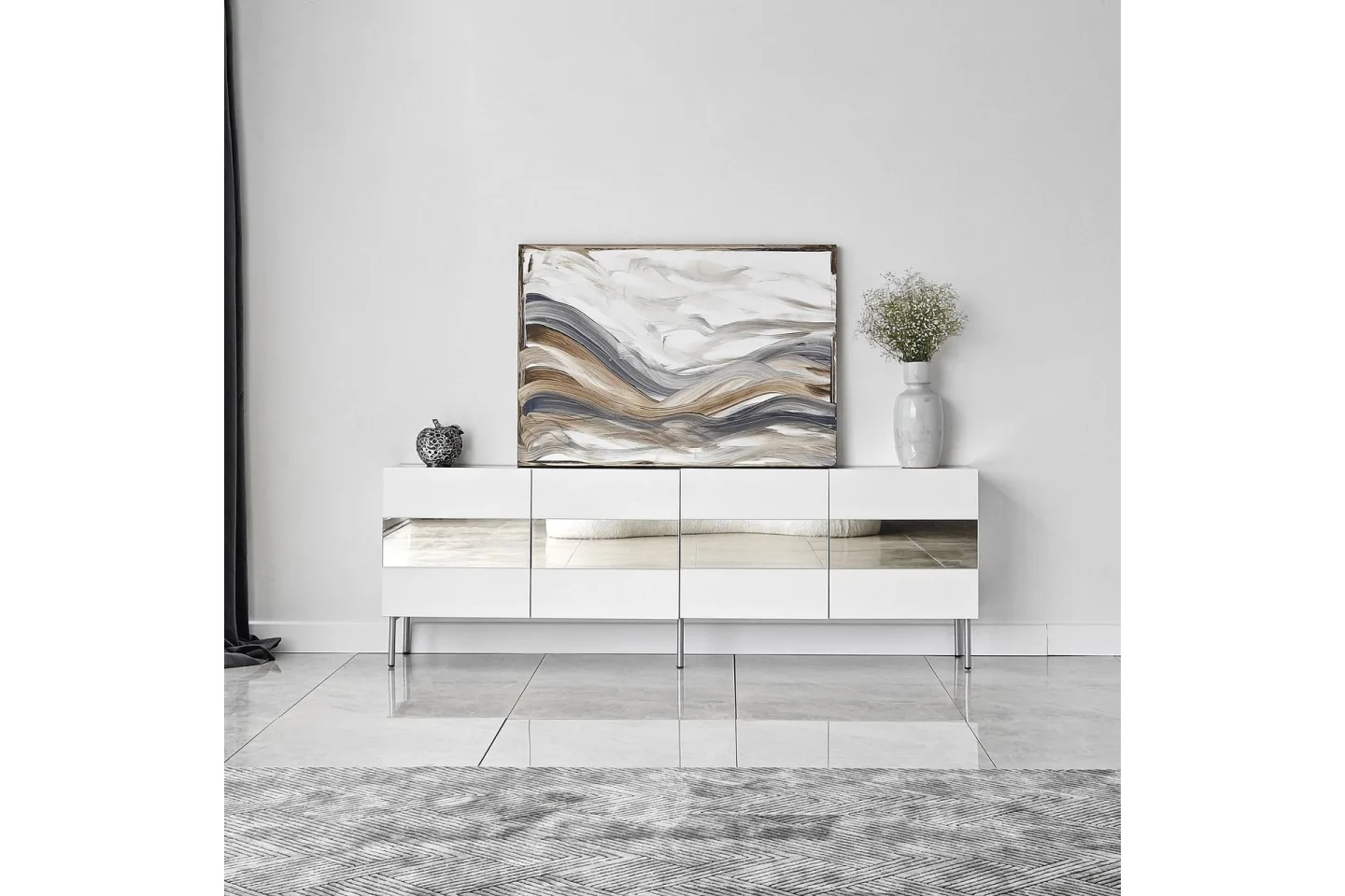 Arioch Tv-bänk 180 cm - Silver