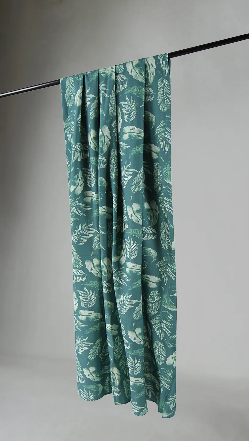 Gardiner - Bomullsgardin Lowe (grønn) (Størrelse: 140 x 250 cm)