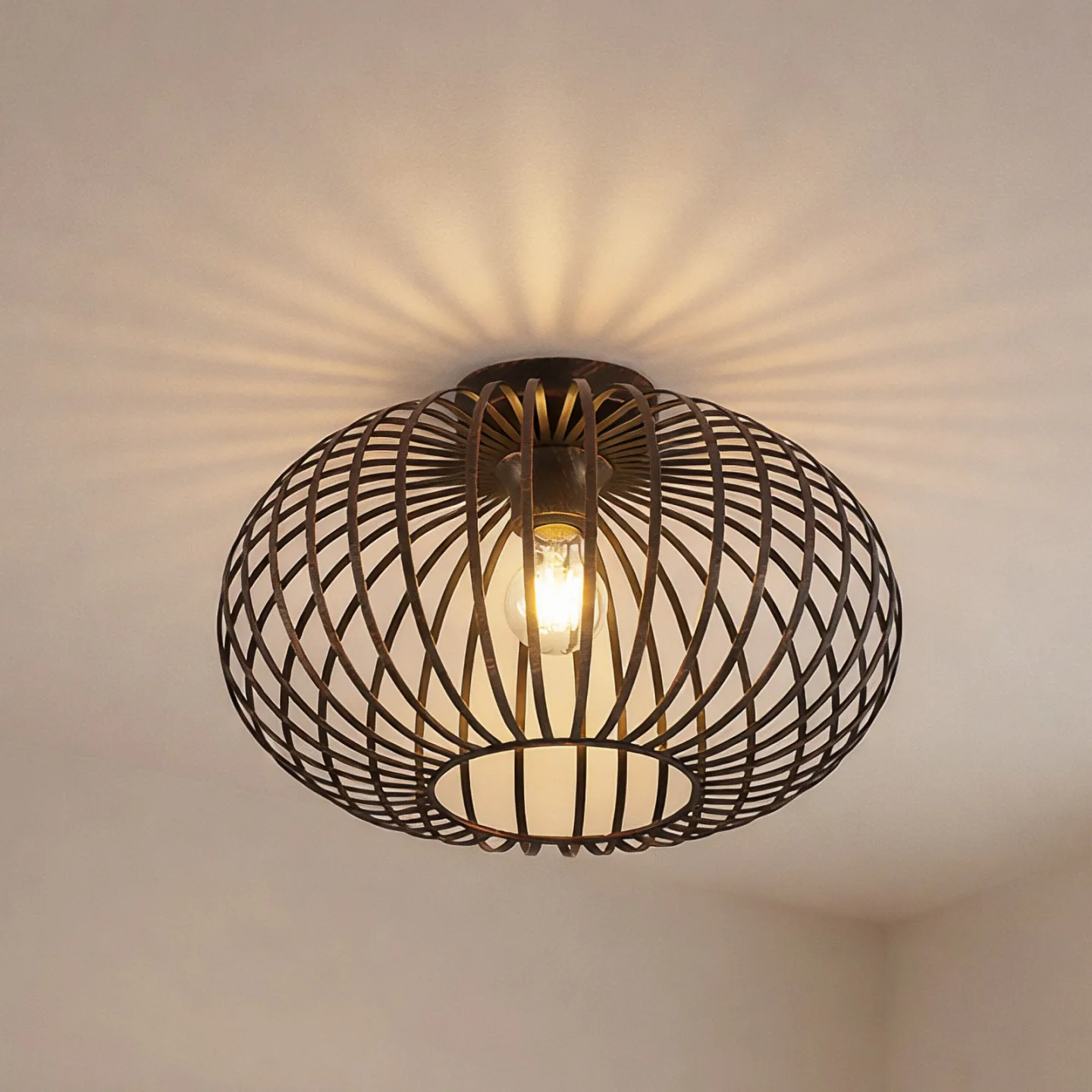 Rosalea Deckenleuchte Black/Copper - Lindby - Wohnzimmer - Modern - Metall - Mit Abstand