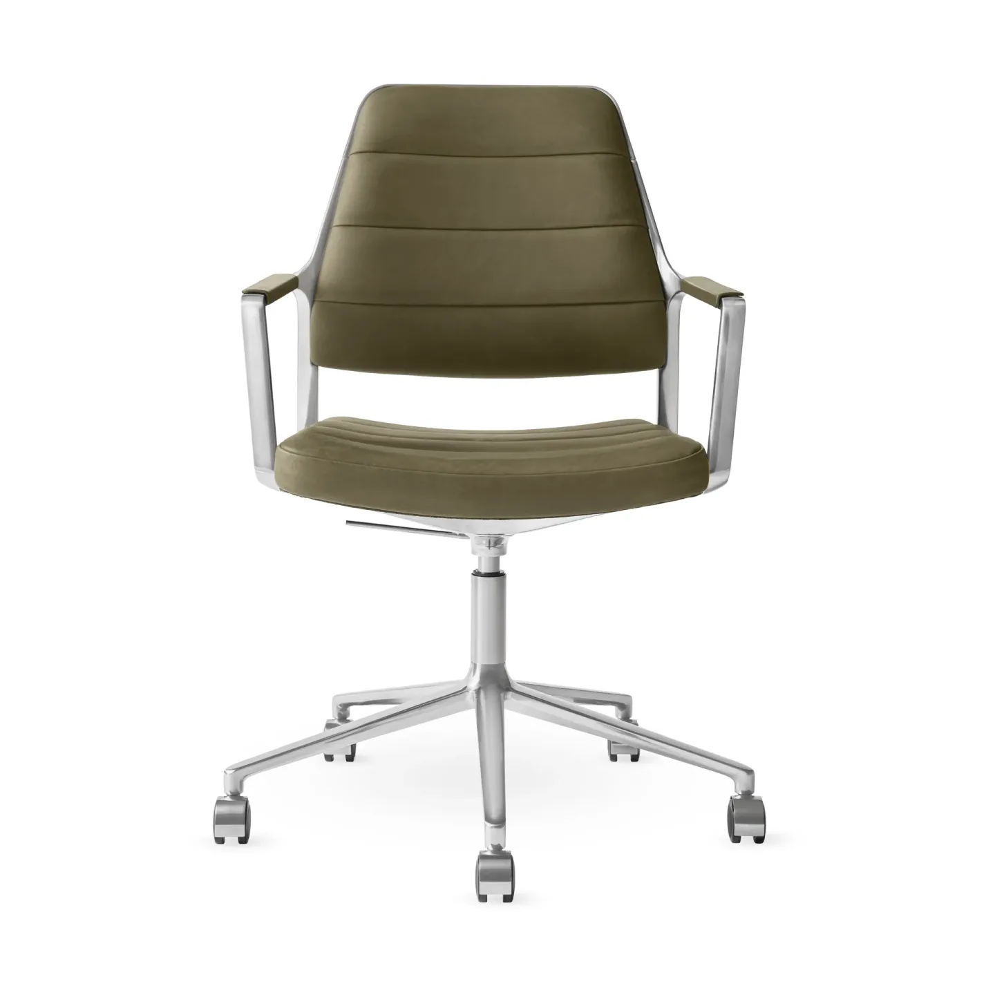 Vipp Vipp455+ Swivel chair kontorsstol med hjul Bosco leather green-polished aluminium