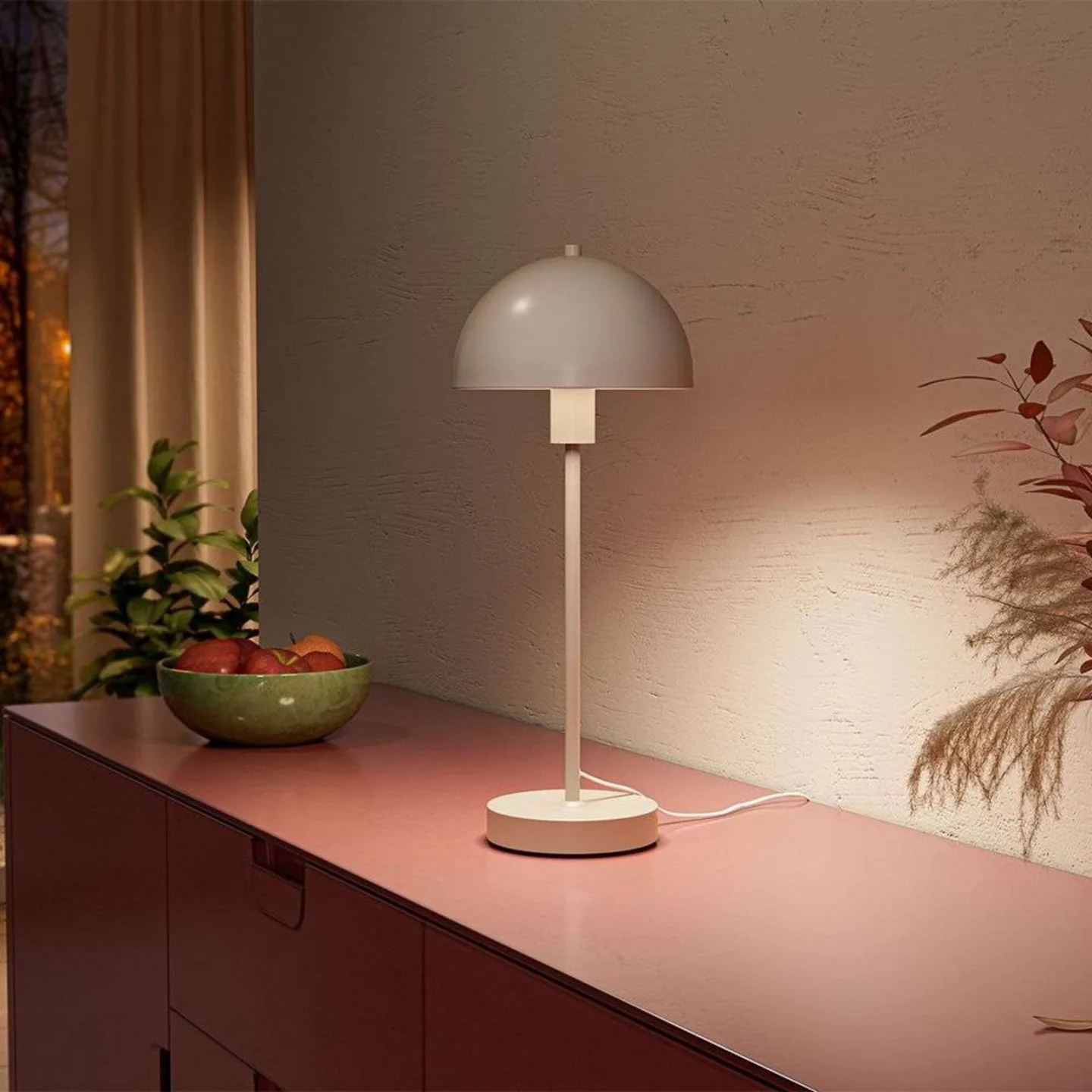 Vienda Tischleuchte Putty Grau - Herstal - Wohnzimmer - Metall