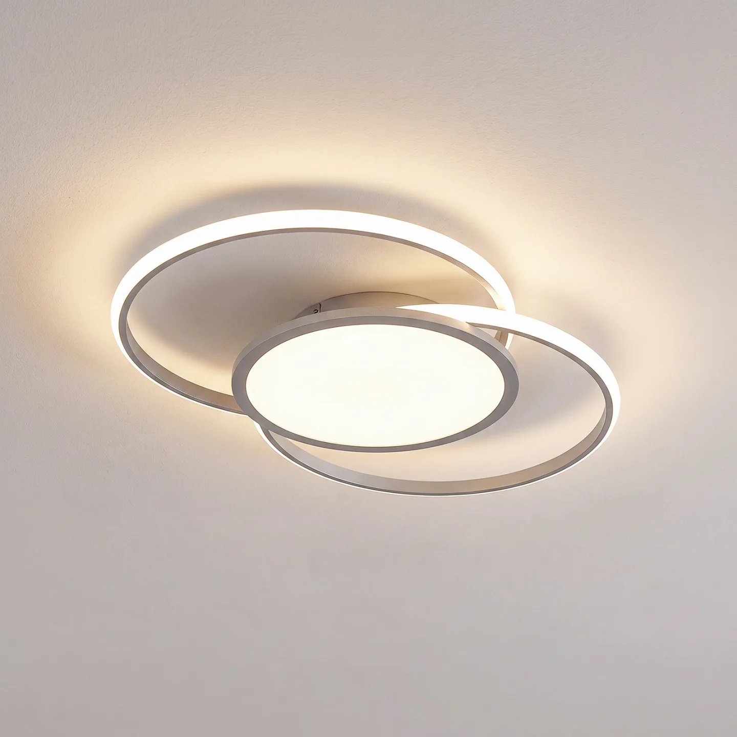 Senne Deckenleuchte M Silver - Lucande - Schlafzimmer - Modern - Metall - Rund