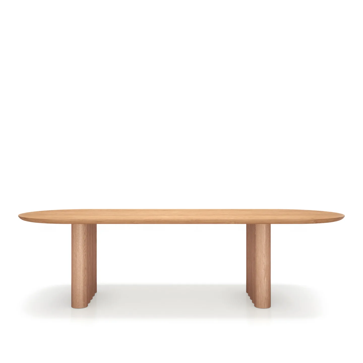 Dk3 - Plush Table Oval 30mm tabletop 130mm legs L300 x W100 x H72 cm Max 2 extension leaves Oak - oil - Matbord - Jacob Plejdrup - Beige - Trä