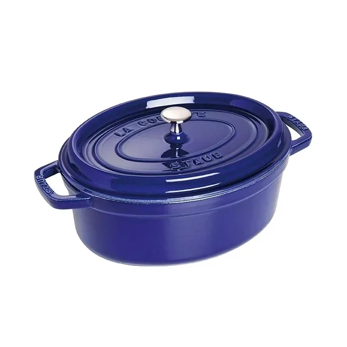STAUB Staub oval gryta i gjutjärn, tre lager emalj 4,2 l mörkblå