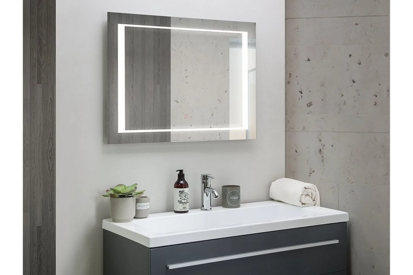 Heasandford Spegel LED 60x80 cm - Silver