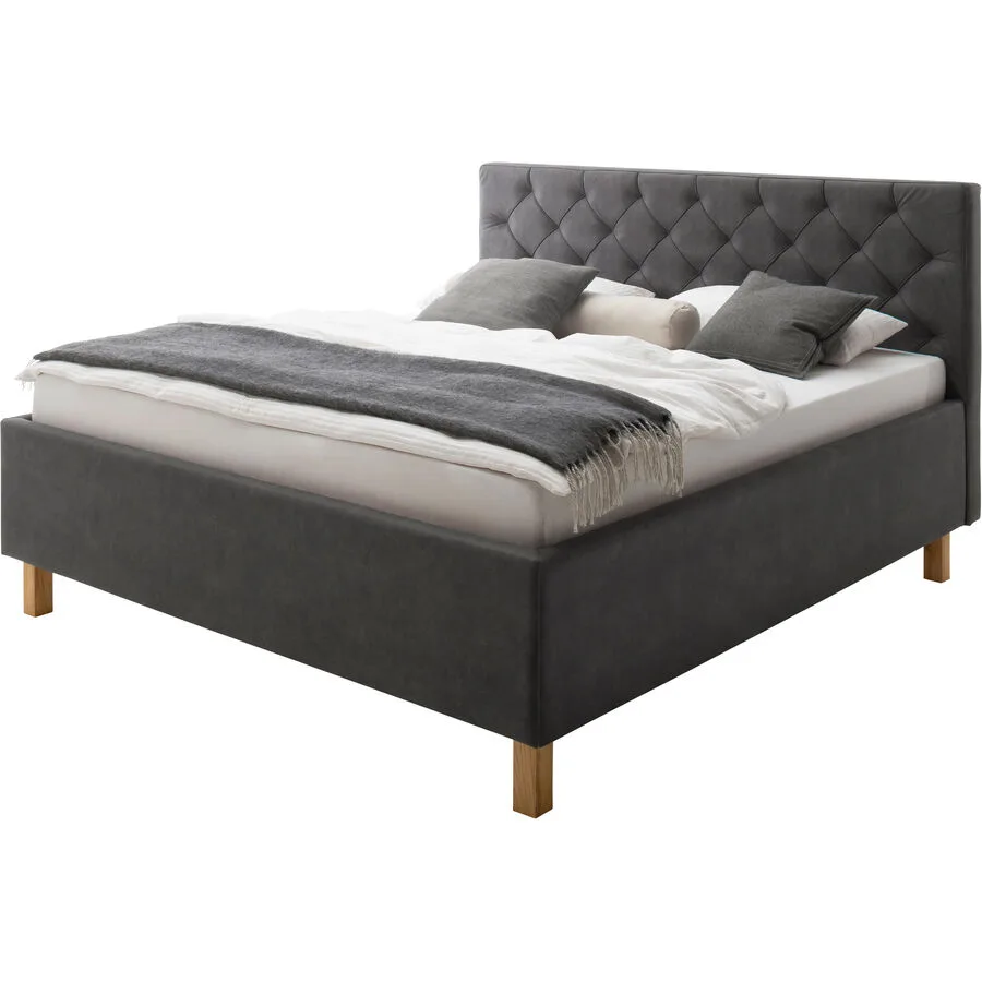 Bett Belial anthrazit Bezug Stoff 180 x 200 cm