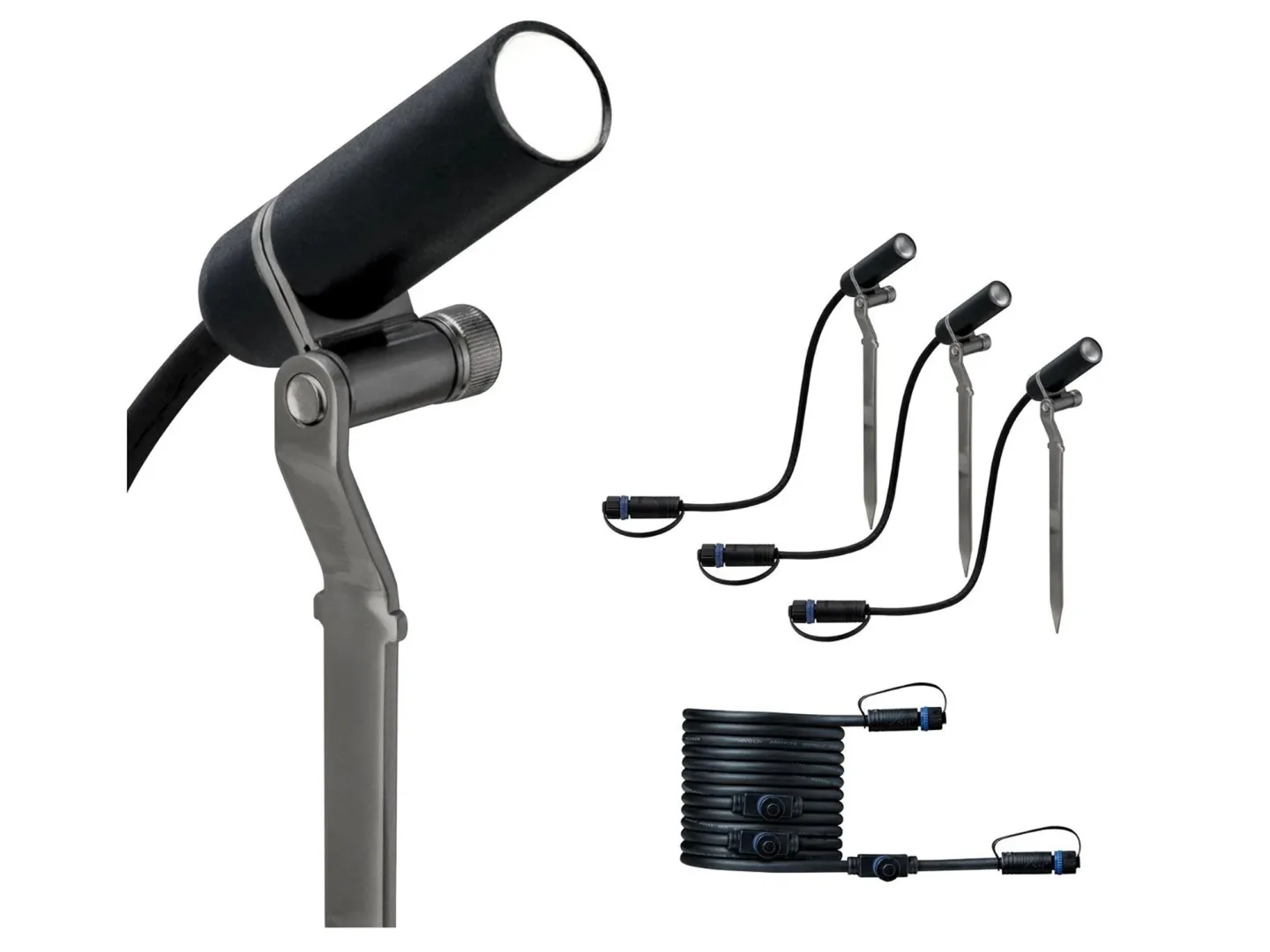 Alltron Gartenspot-Set Plug & Shine Plantini 45° Schwarz | Schubiger Möbel