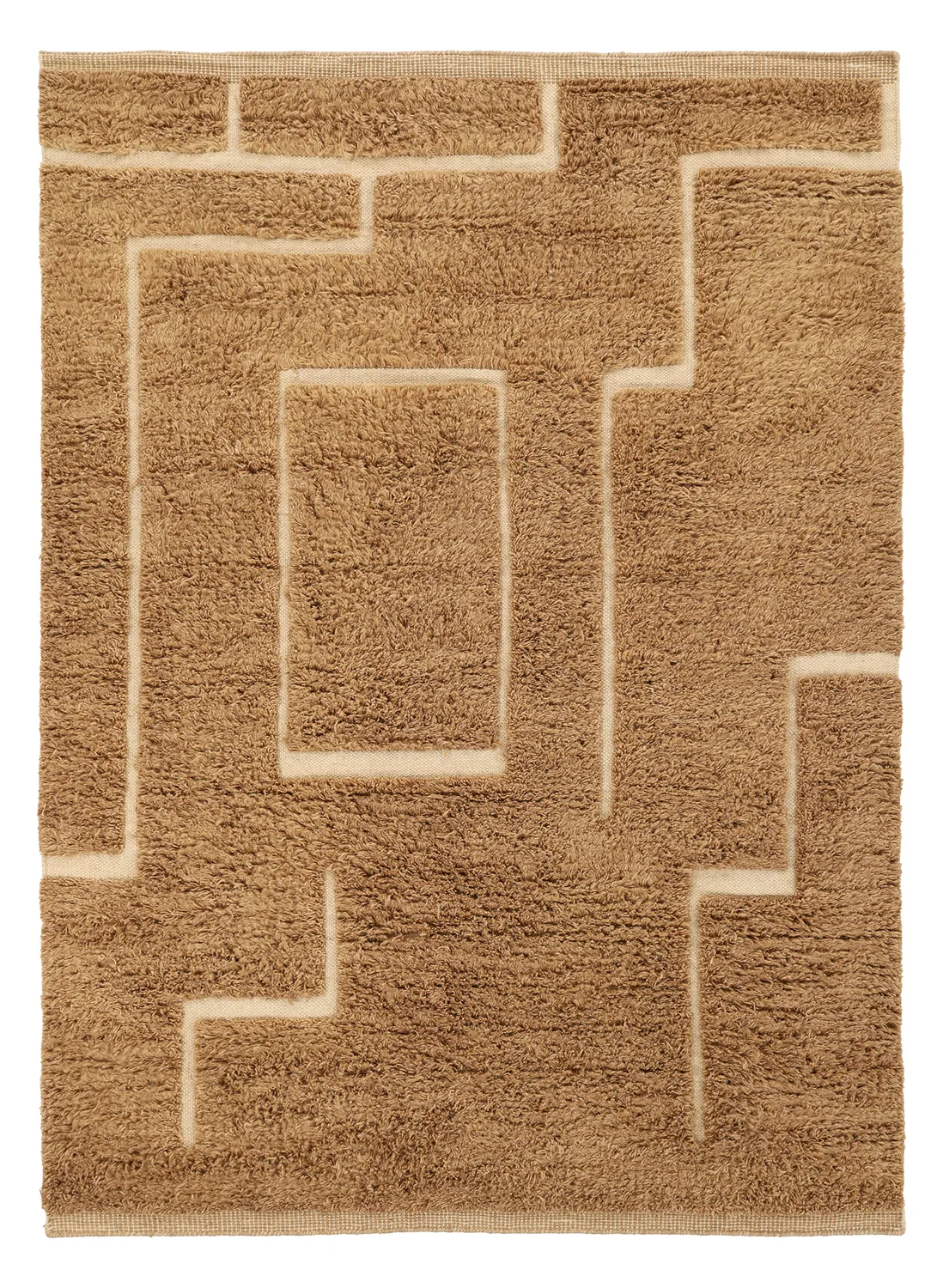 Ryetepper - Kiberg Hand Woven Wool Shaggy (beige) (Størrelse: 160 x 230 cm)