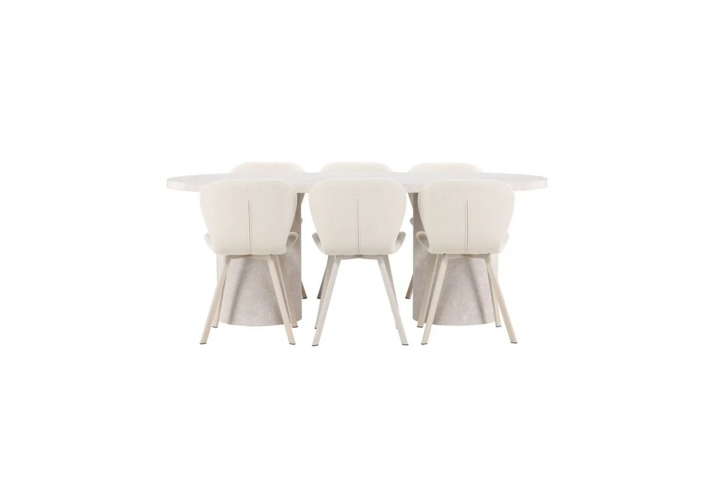 Matgrupp Narvik 100x200 cm Beige med 6st Lilja Stolar -
