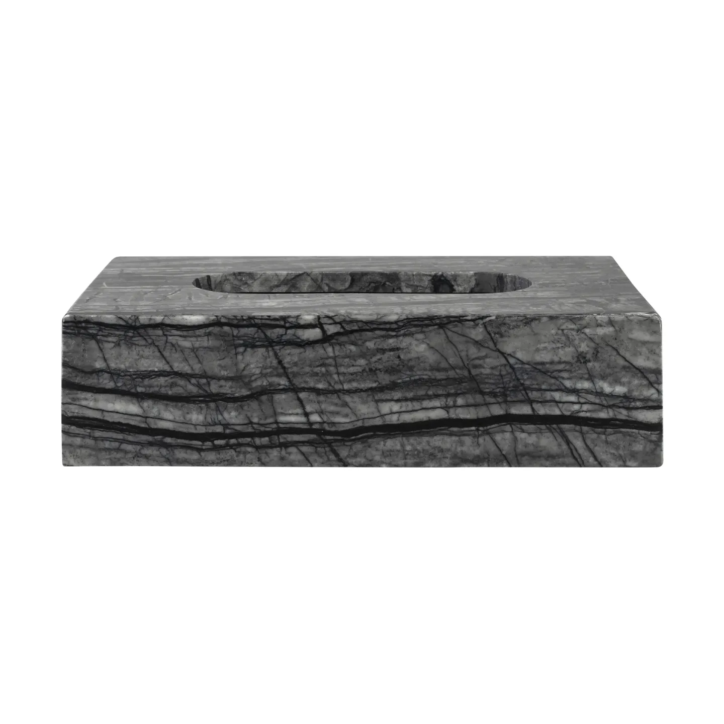 Mette Ditmer Marble Taschentuchbox 14x25,5cm Schwarz-grau
