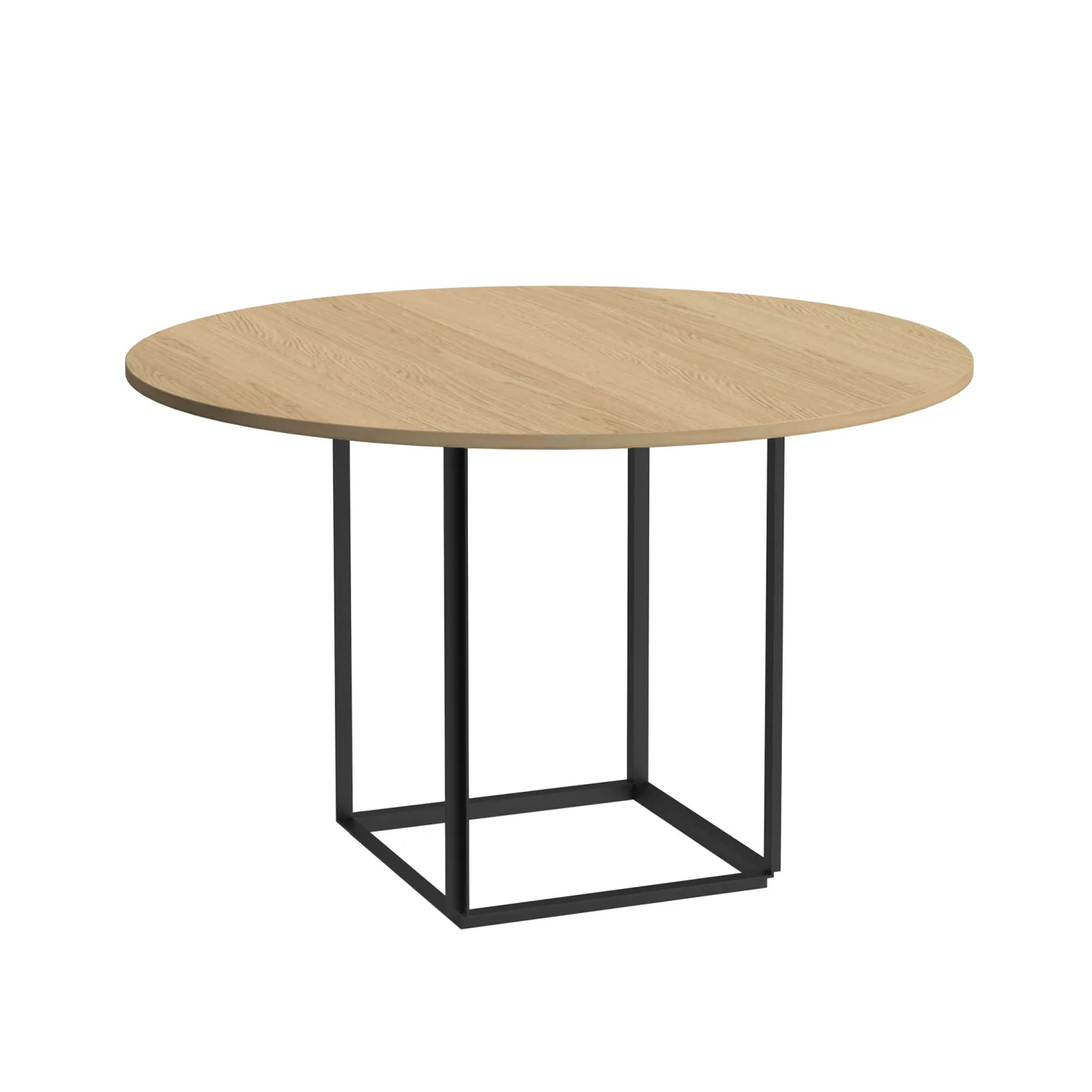 New Works - Florence Dining Table - Ø120, Skiva: Trä - Naturligt Oljad Ek, Underrede: Svart - Matbord - Josefine Hedemann,Knut Bendik Humlevik - Träfärgad - Metall/Trä