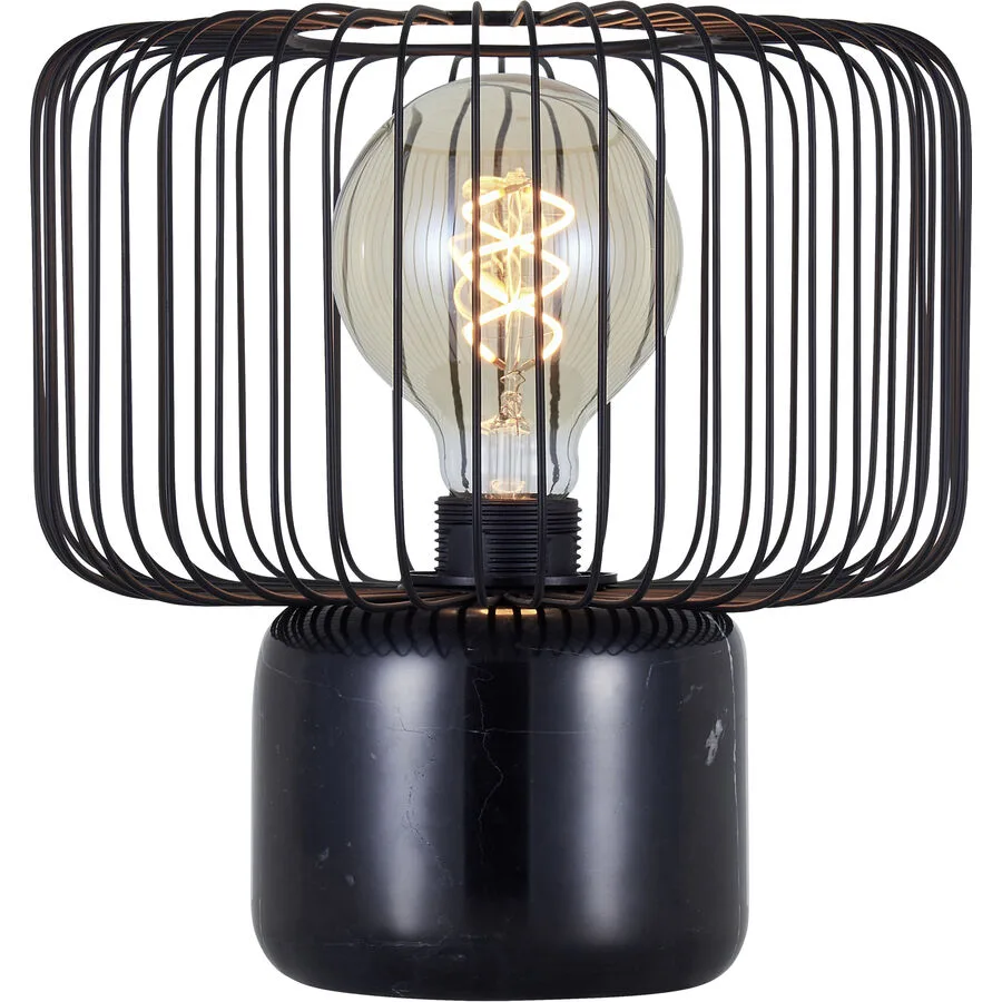 Tischlampe Devis Schwarz Metall 25 cm 25 cm - Farbe: Marmor schwarz - Material: Marmor/Metall