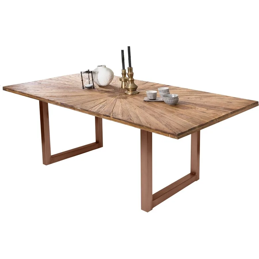 Esstisch Gordon natur Recyceltes Teak massiv Massivholz B 200 T 100 cm