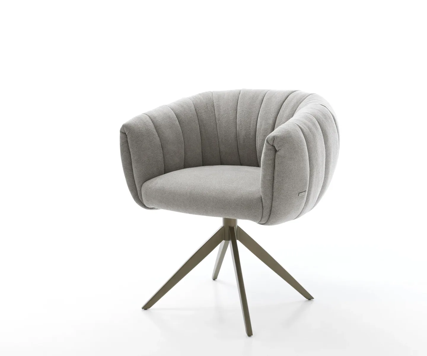 Drehstuhl Jada-Flex Strukturstoff Soft Grau Kreuzgestell breit Effektfinish Titan 360° drehbar Wippfunktion Taschenfederkern