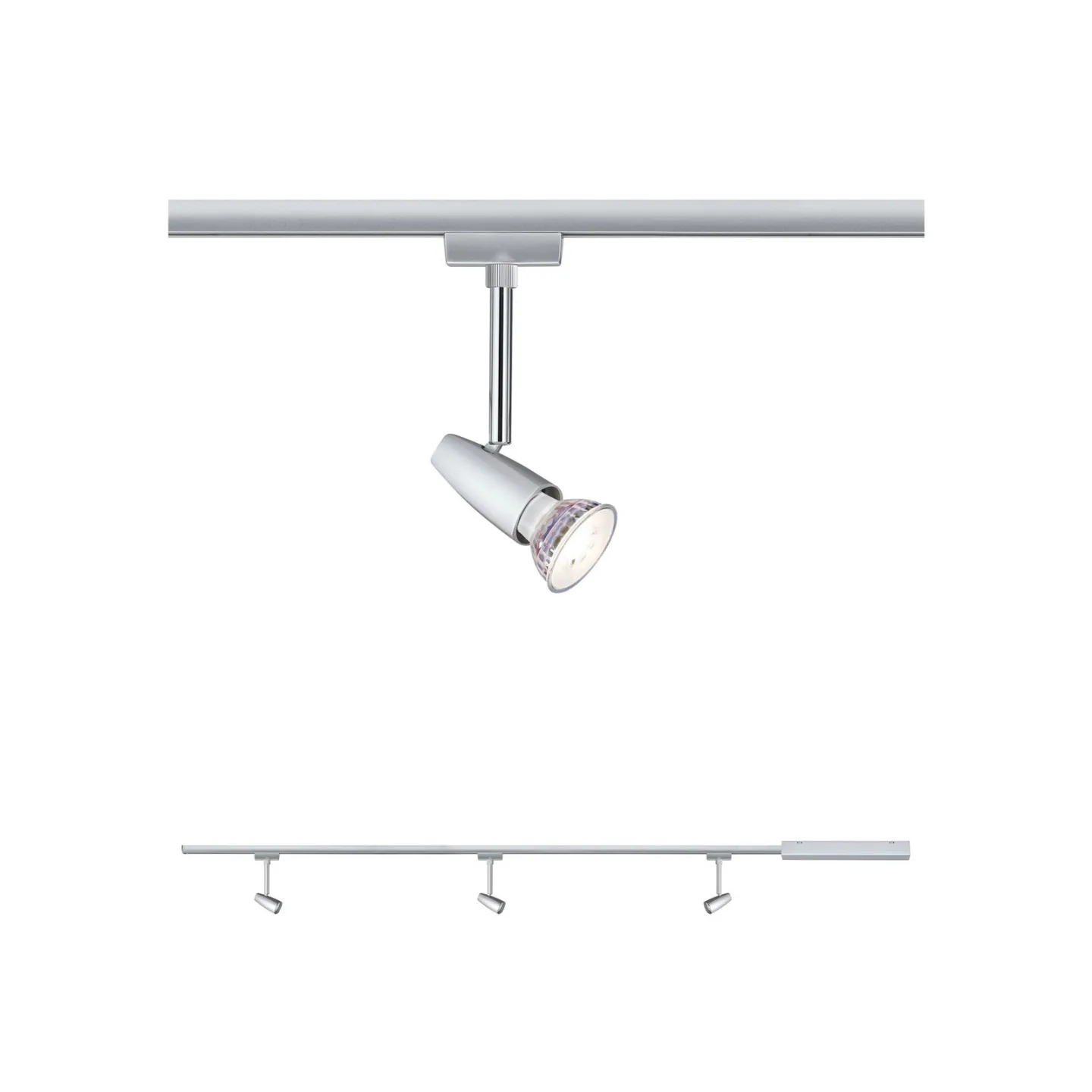 Barelli 3 Deckenleuchte Urail-set Chrom - Paulmann URail Barelli - Wohnzimmer - Modern - Metall - Einflammig
