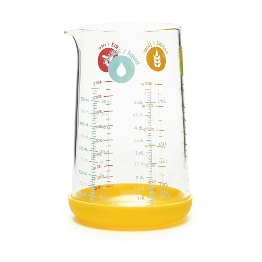 Diverse Messbecher Pebbly gelb Glas/Silikon H 18 cm 0.5 l