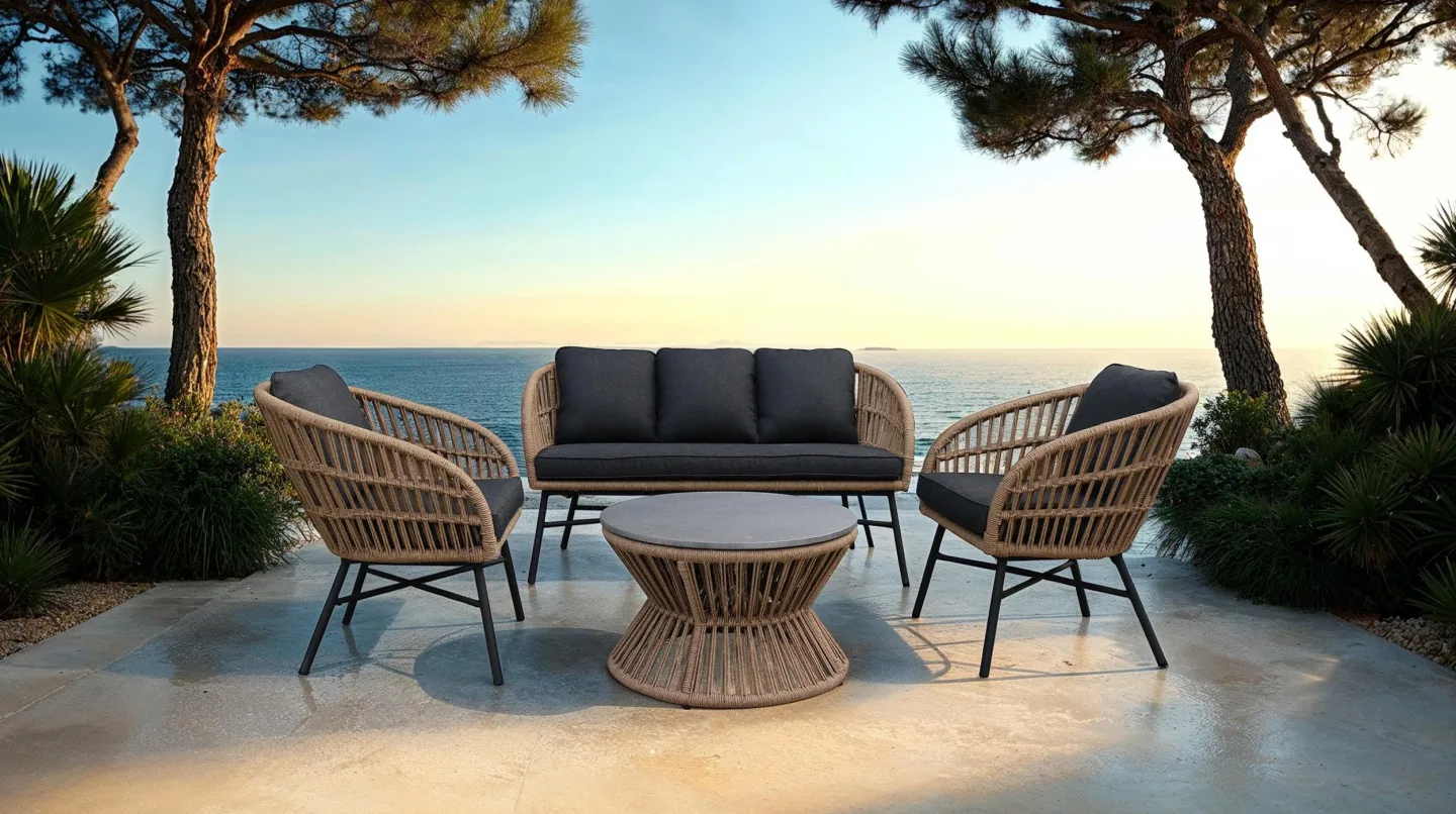 Gartenmöbel Set 4-teilig Tisch 70 x 40 cm - LUNO
