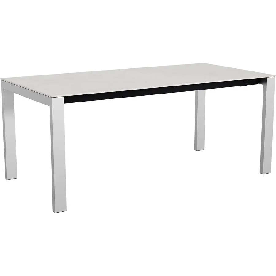 Gartentisch ausziehbar Panama Edelstahl gebürstet / Lunar Mineralkeramik/Edelstahl B 180 T 90 cm - Möbel Konfigurator: Traummöbel individuell