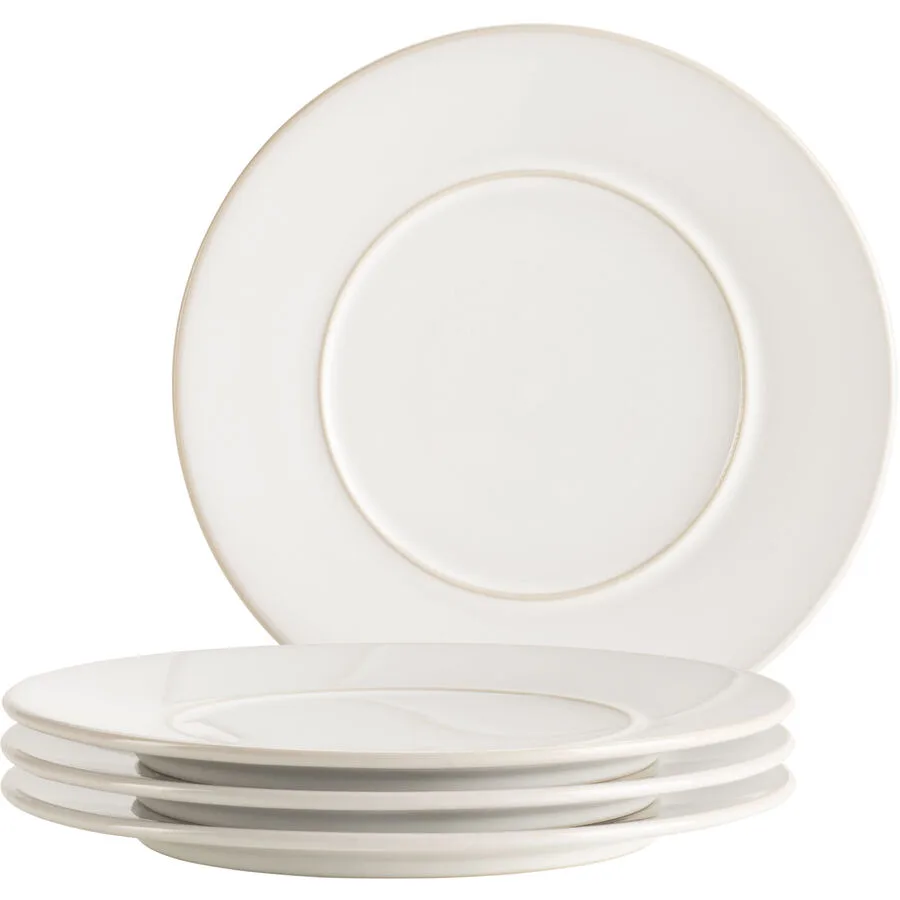 MÄSER Dessertteller-Set 4-tlg. Unico Weiss Steinzeug 21 cm