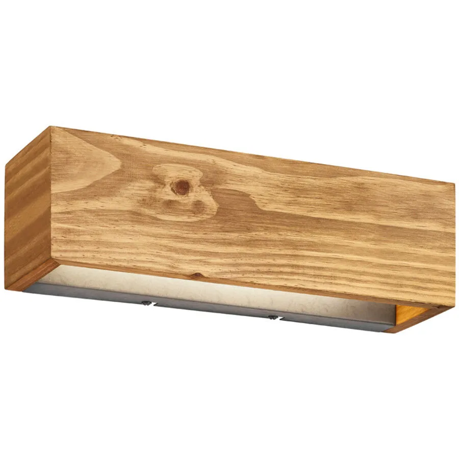 Wandlampe Nerko Braun Holz 37 cm 11 cm - Farbe: holzfarben - LED - Lichtfarbe: Warmweiss - LED Energiesparlampen