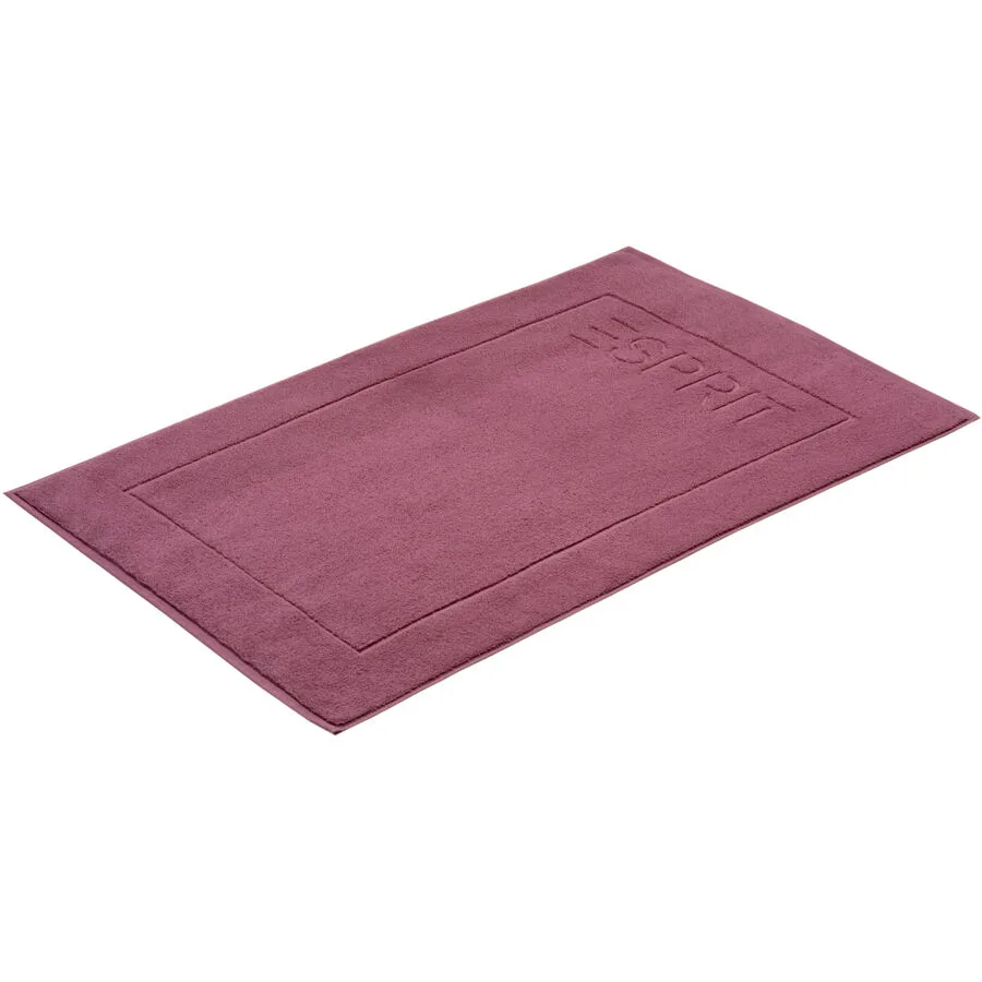 Esprit Badteppich Modern Solid brombeer Baumwolle 60 x 90 cm Rechteckig