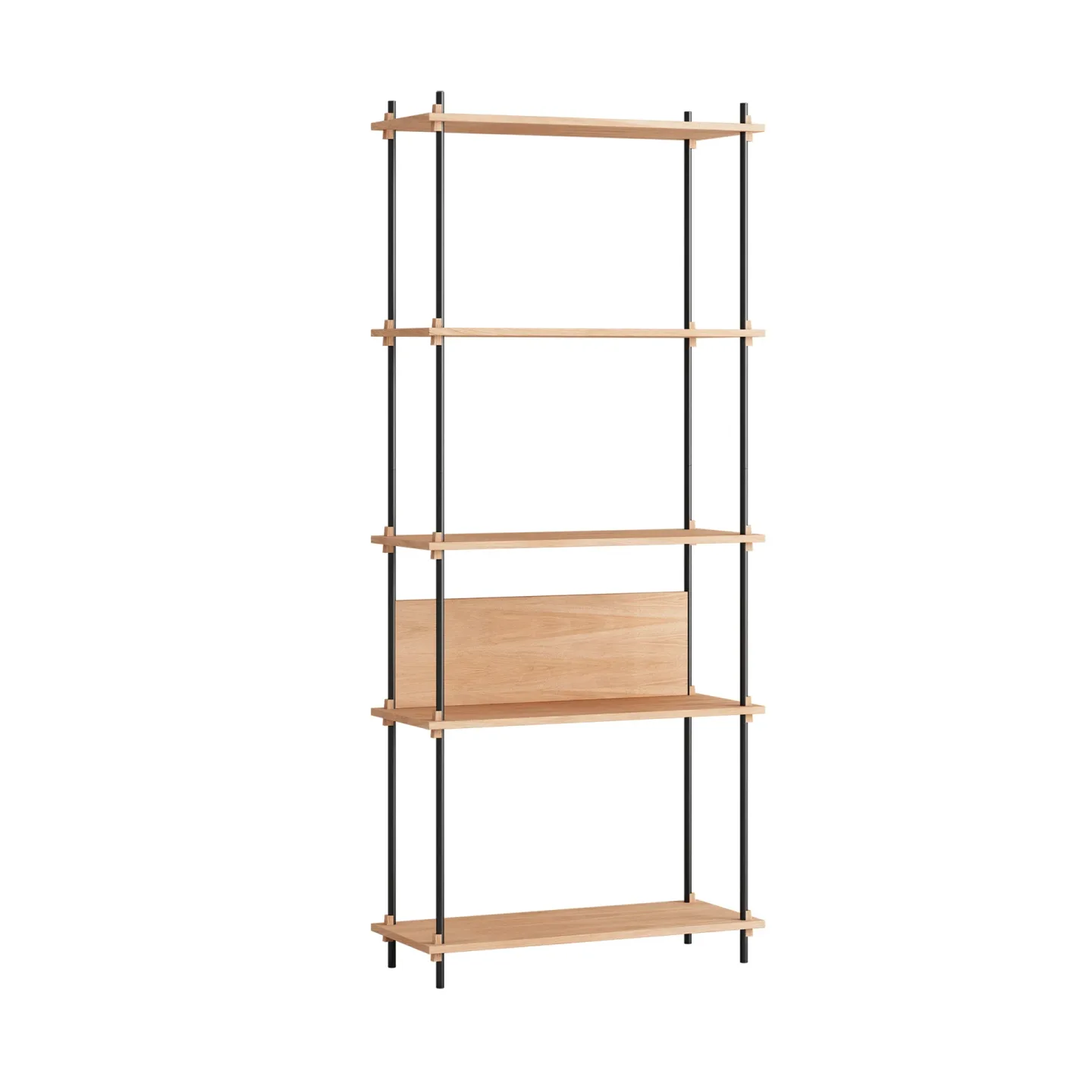 MOEBE Shelving System Classic Regal Eiche-black, 86x200x35 cm, S.200.1.A