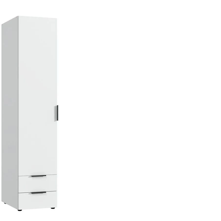 Kleiderschrank Modu weiss/schwarz Holzwerkstoff B 40 cm